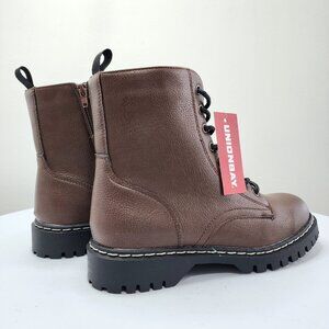 NWT UNIONBAY Combat Boots Shoes Ginni-2 Chunky Brown 8.5